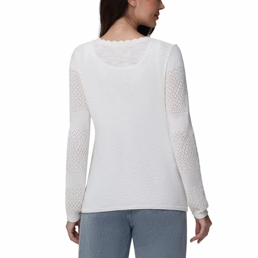 Frye Pointelle Button Down Lightweight Cardigan S… - image 2